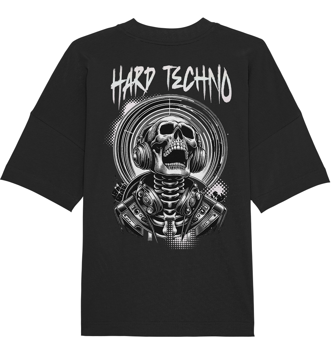 Organic Oversized Shirt branded Techno Skull