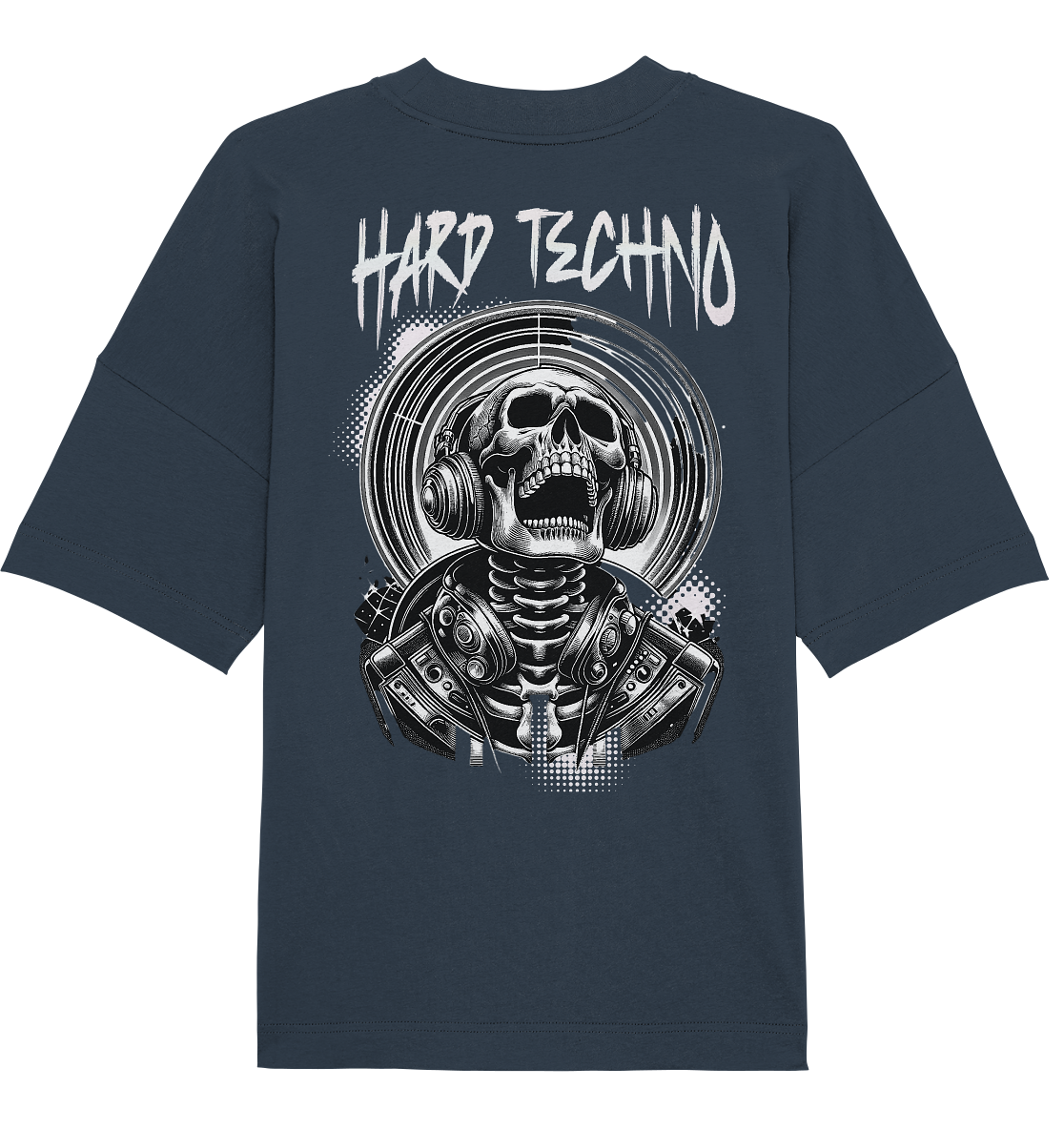 Organic Oversized Shirt branded Techno Skull