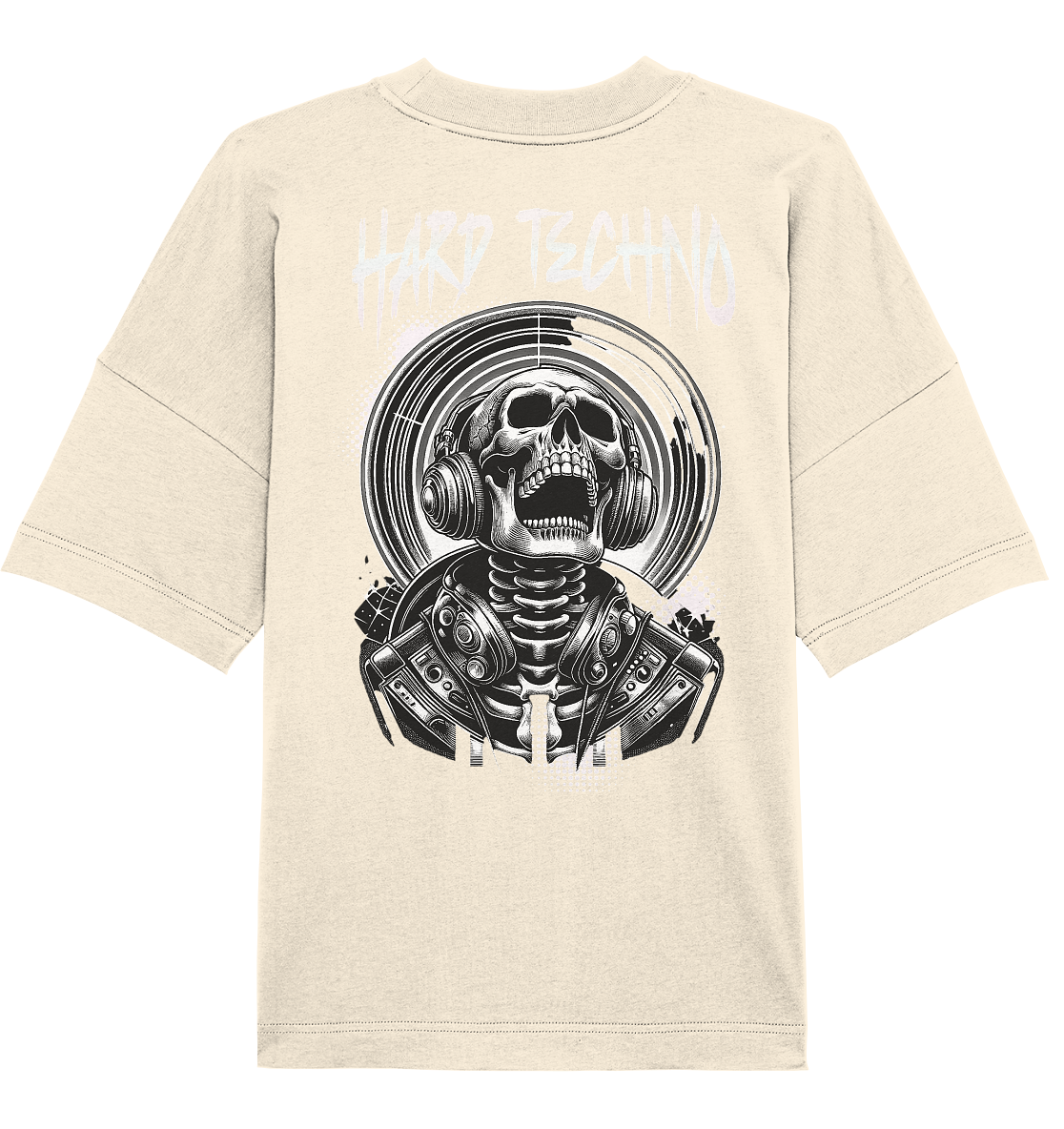 Organic Oversized Shirt branded Techno Skull